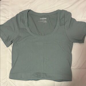 Garage Scoop Neck Crop Top in Sage Green